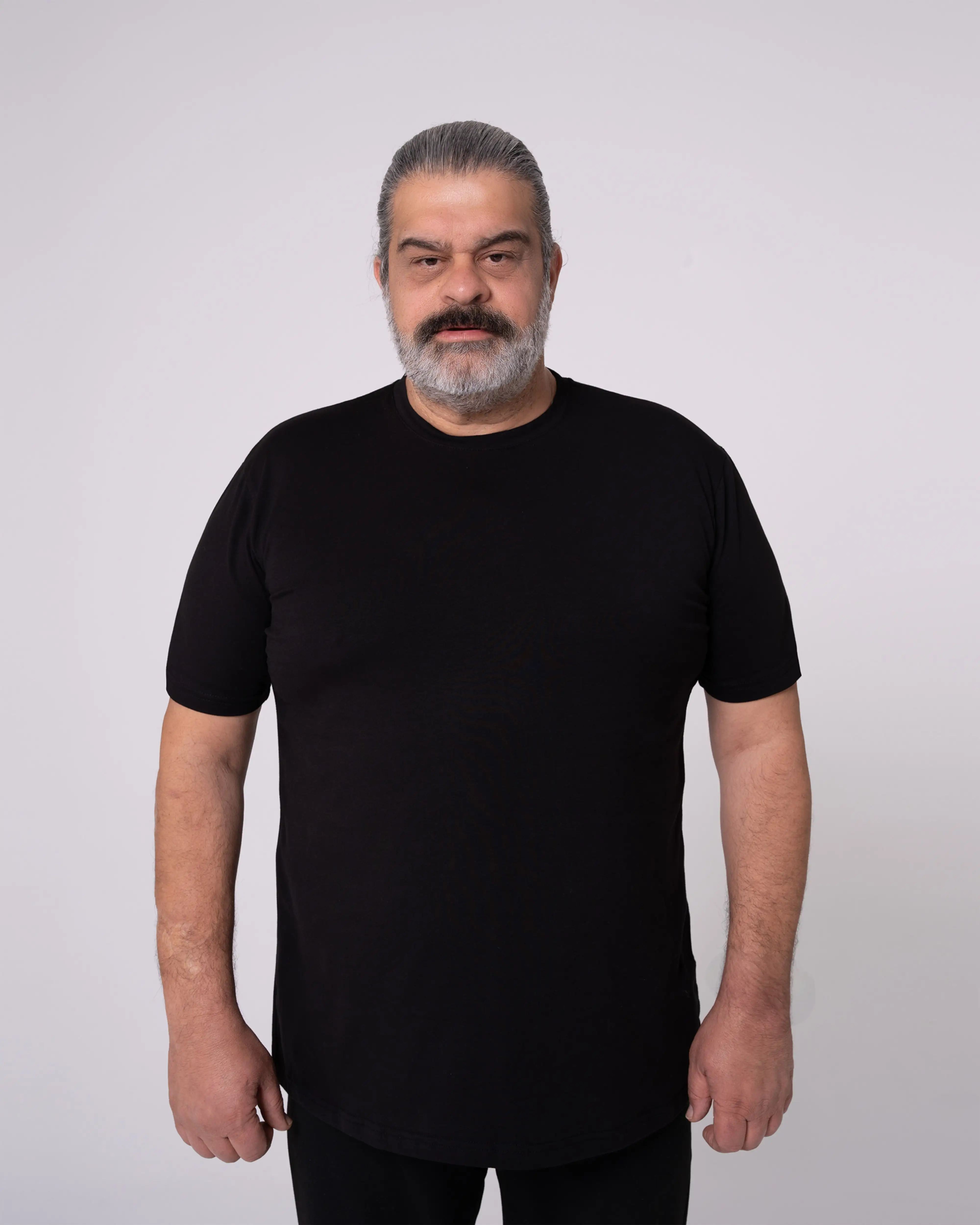 Siyah Bisiklet Yaka Tişört - Image 8