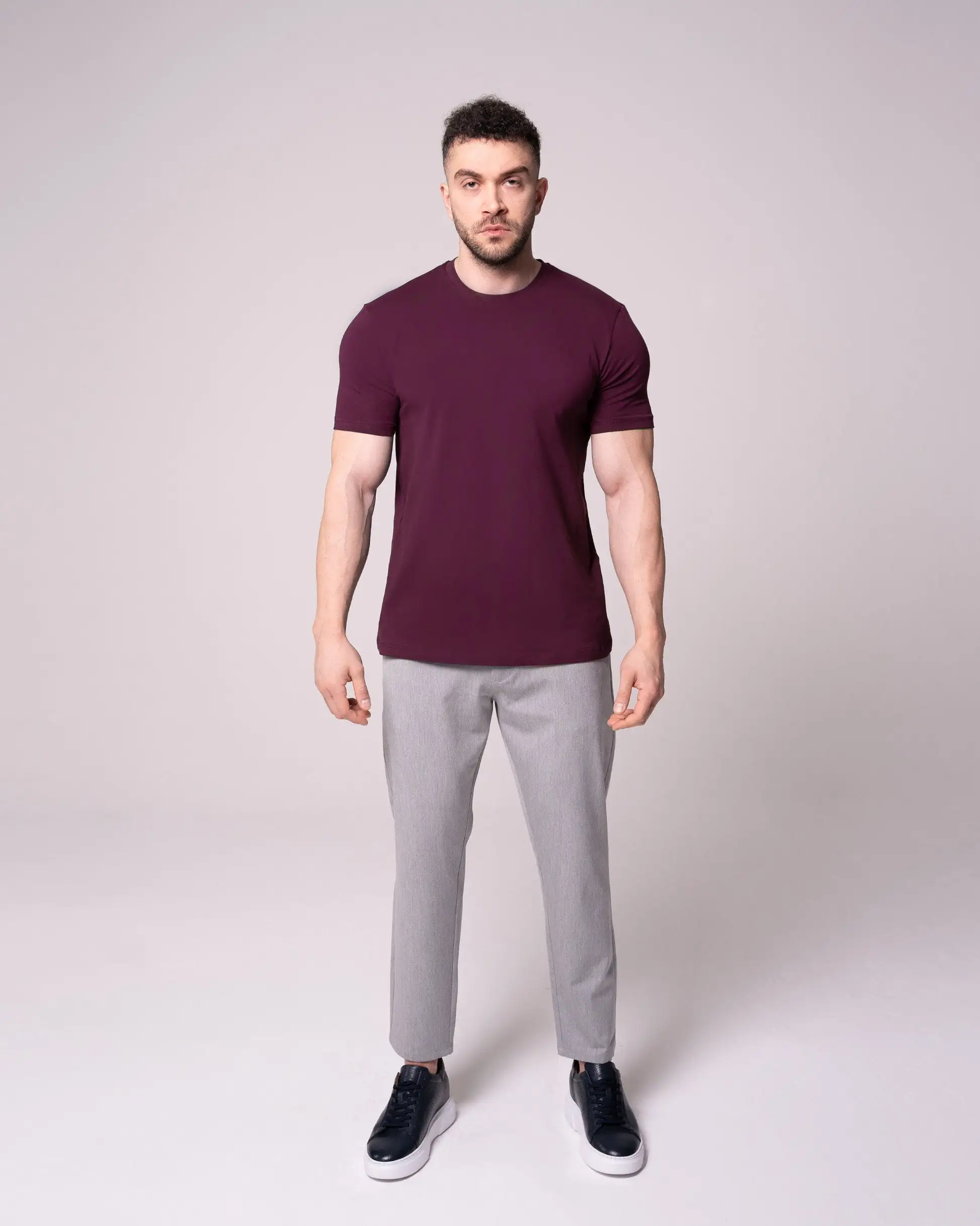 Bordo Bisiklet Yaka Tişört - Image 6