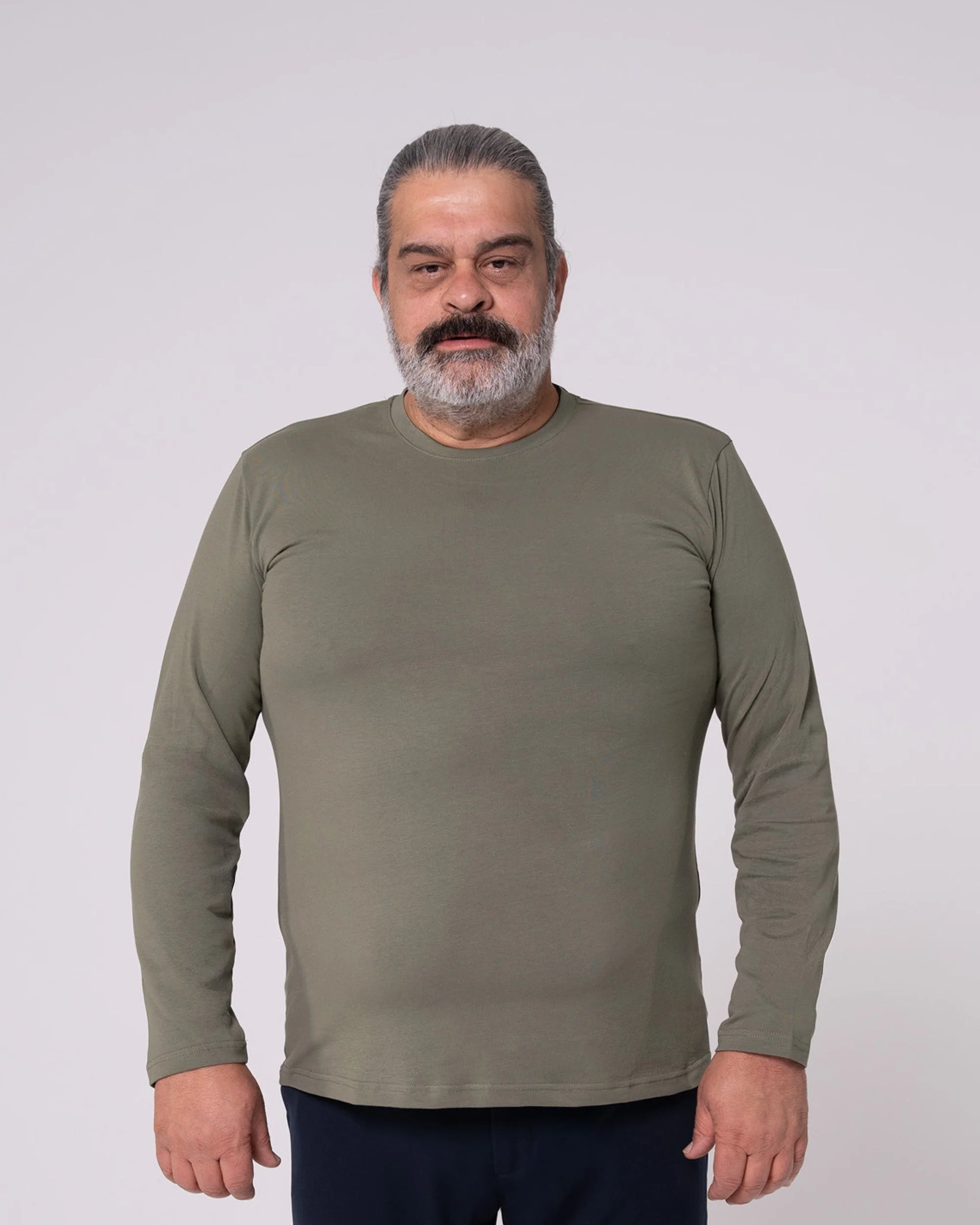 Haki Uzun Kollu Tişört - Image 8