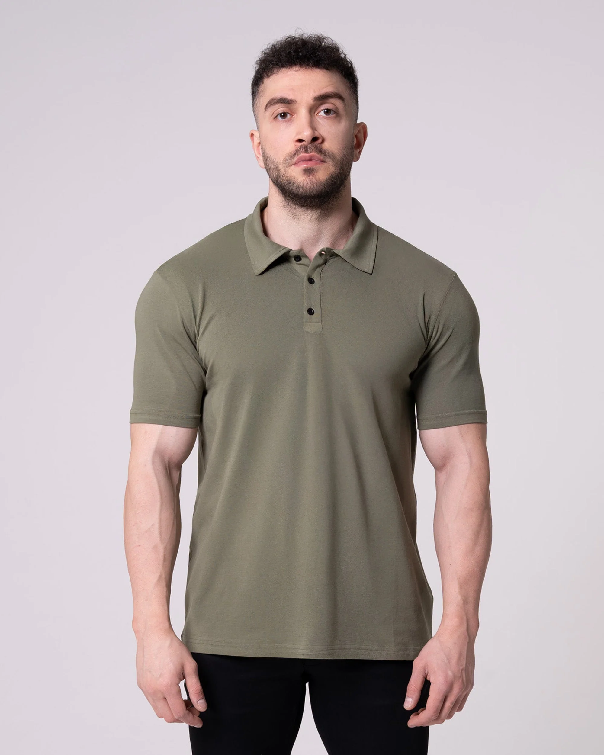Haki Polo Yaka Tişört - Image 6