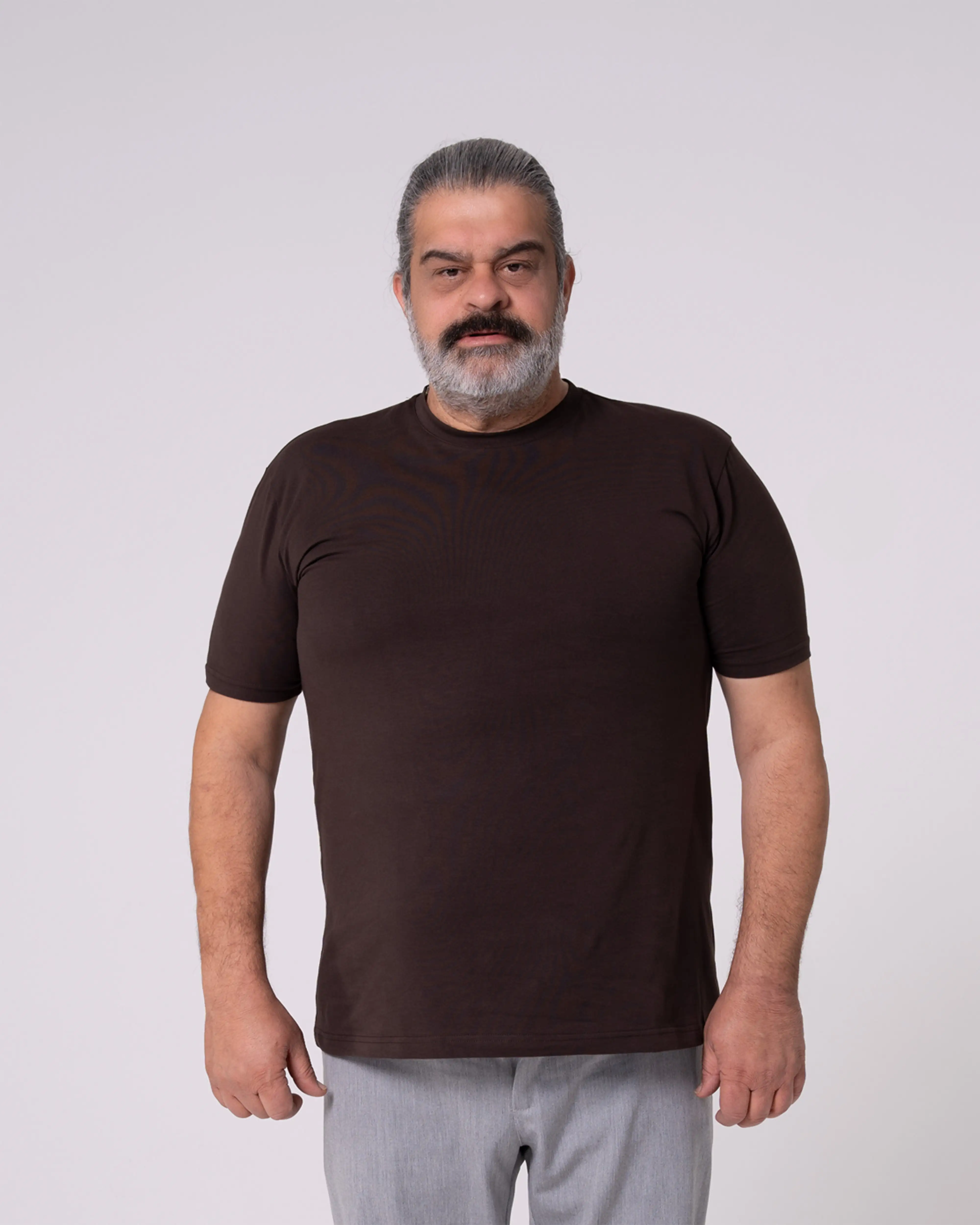Kahverengi Bisiklet Yaka Tişört - Image 8
