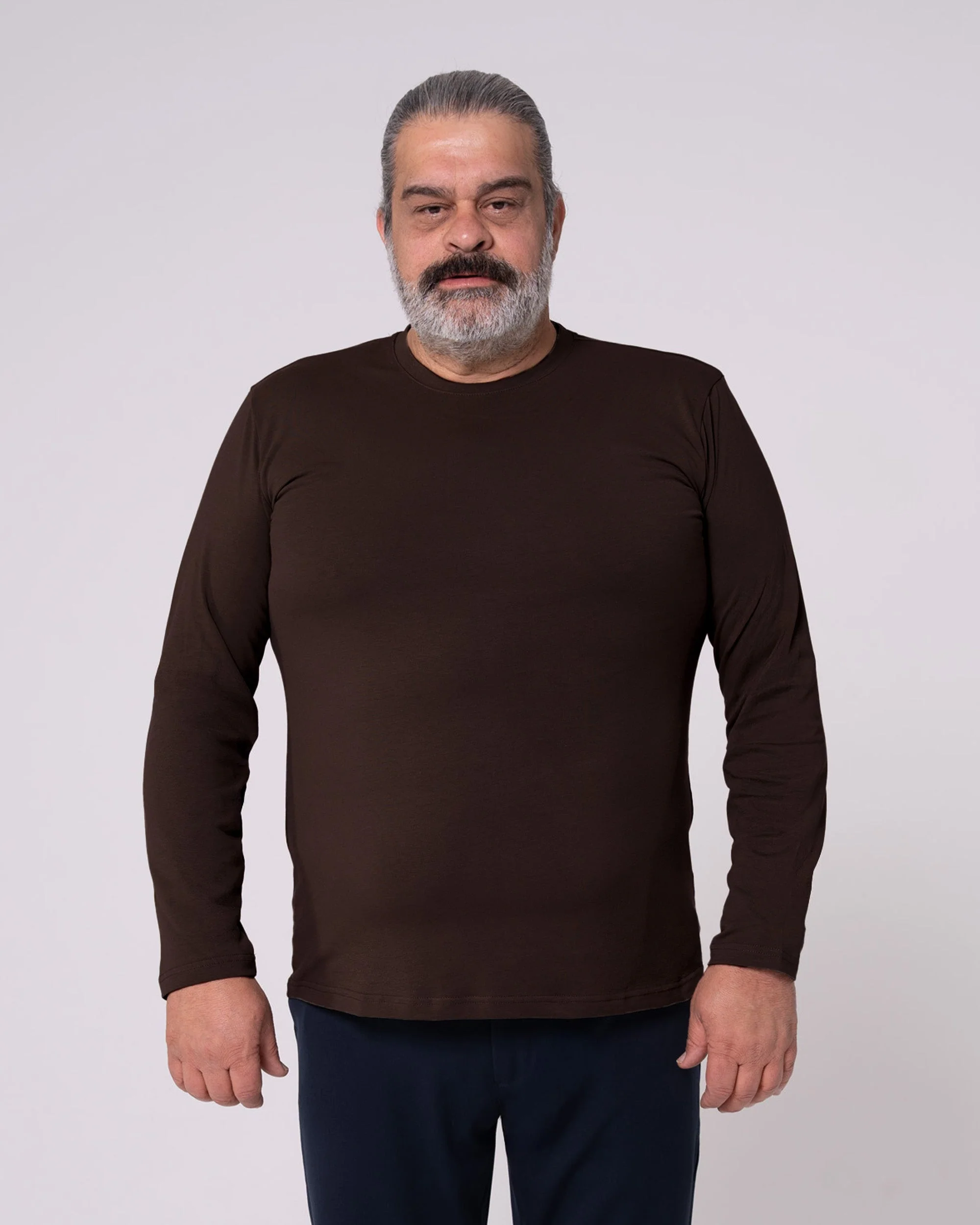 Kahverengi Uzun Kollu Tişört - Image 9