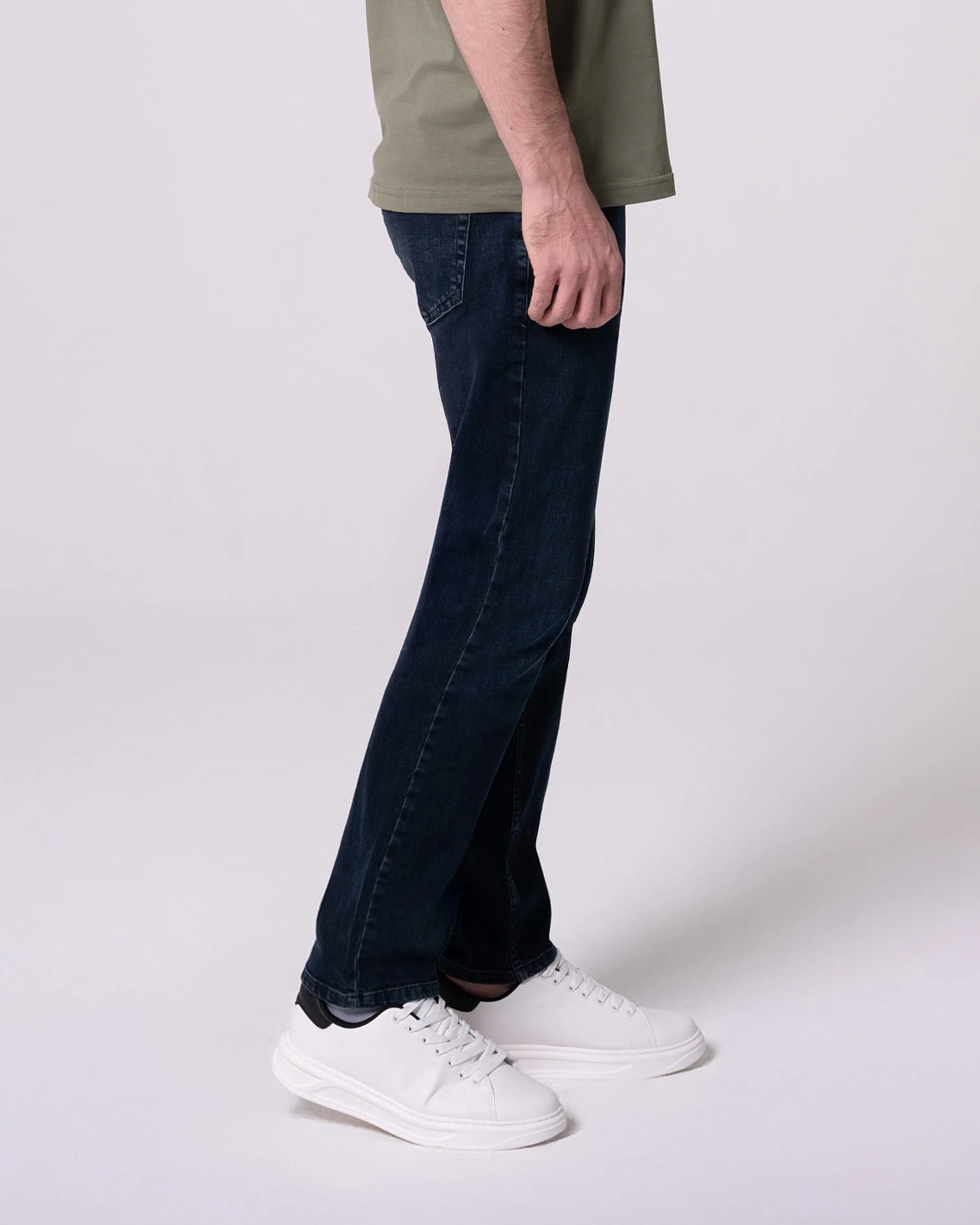 Koyu Lacivert Comfort Fit Kot Pantolon - Image 4