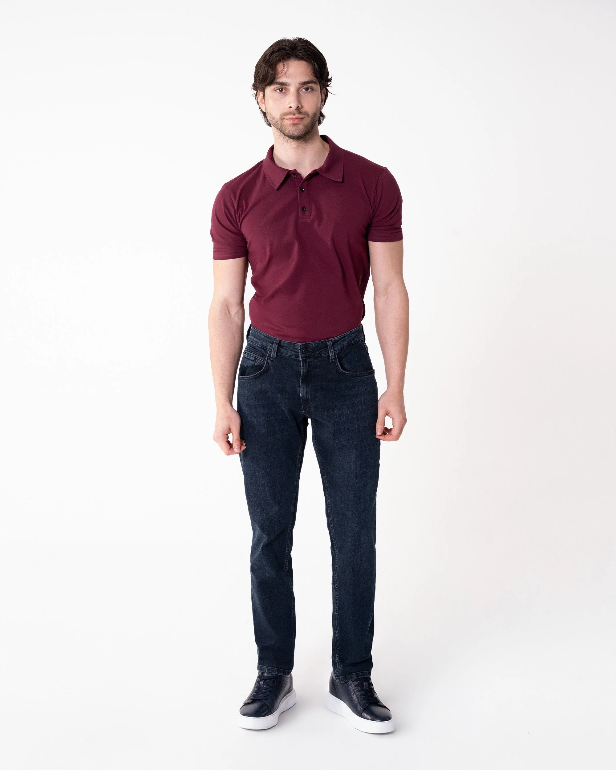 Koyu Lacivert Comfort Fit Kot Pantolon - Image 7