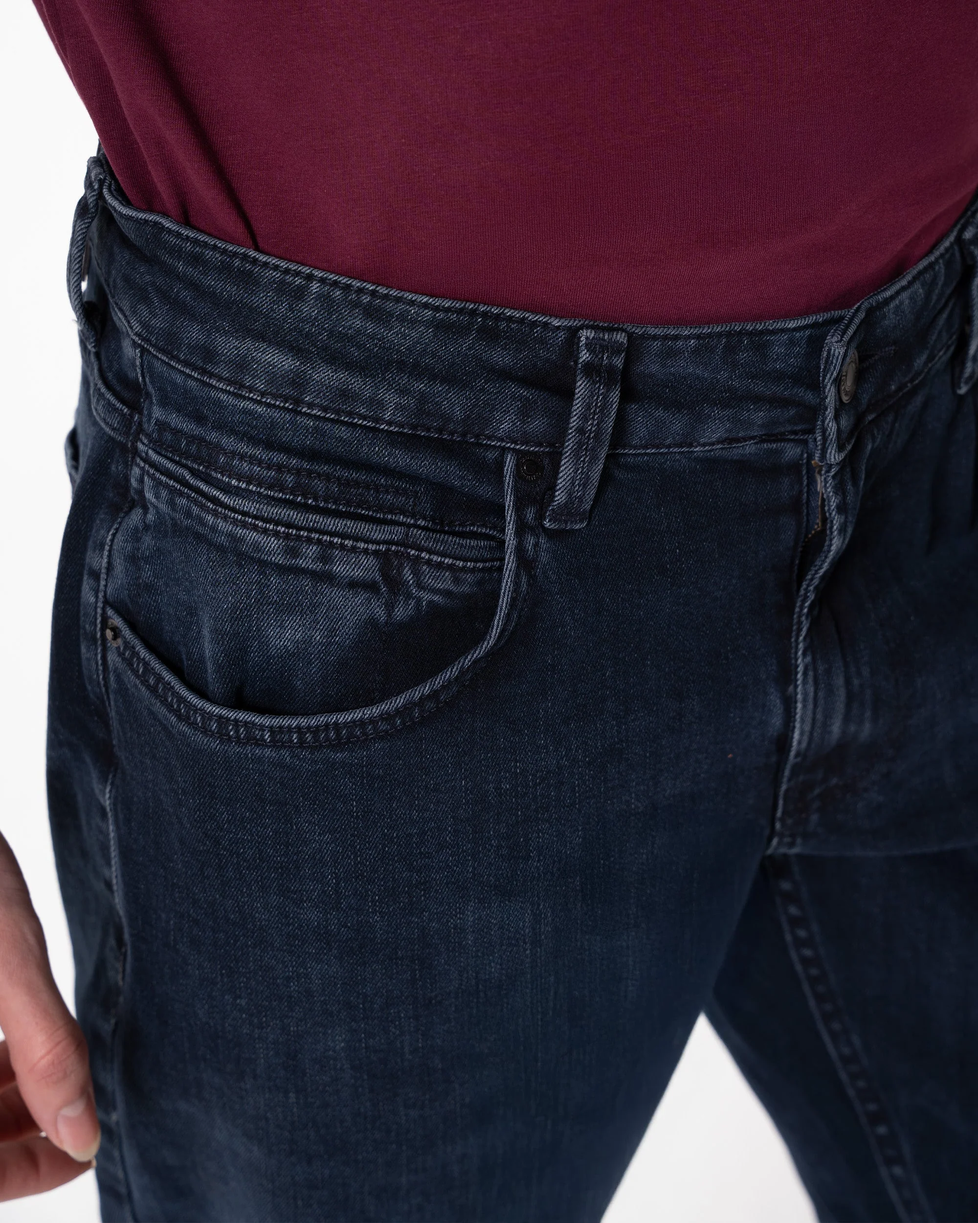 Koyu Lacivert Comfort Fit Kot Pantolon - Image 9