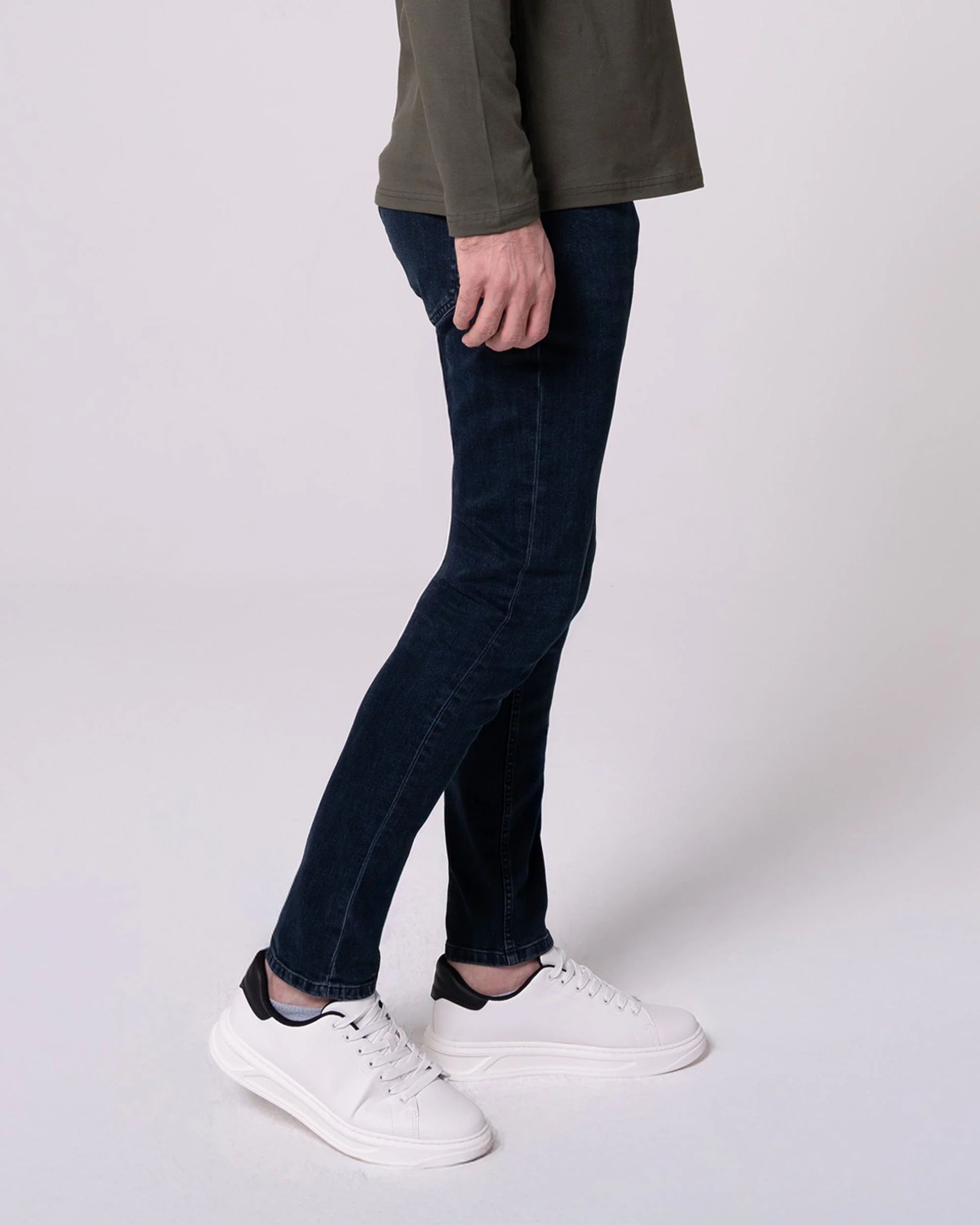 Koyu - Lacivert Slim Fit Kot Pantolon - Image 4