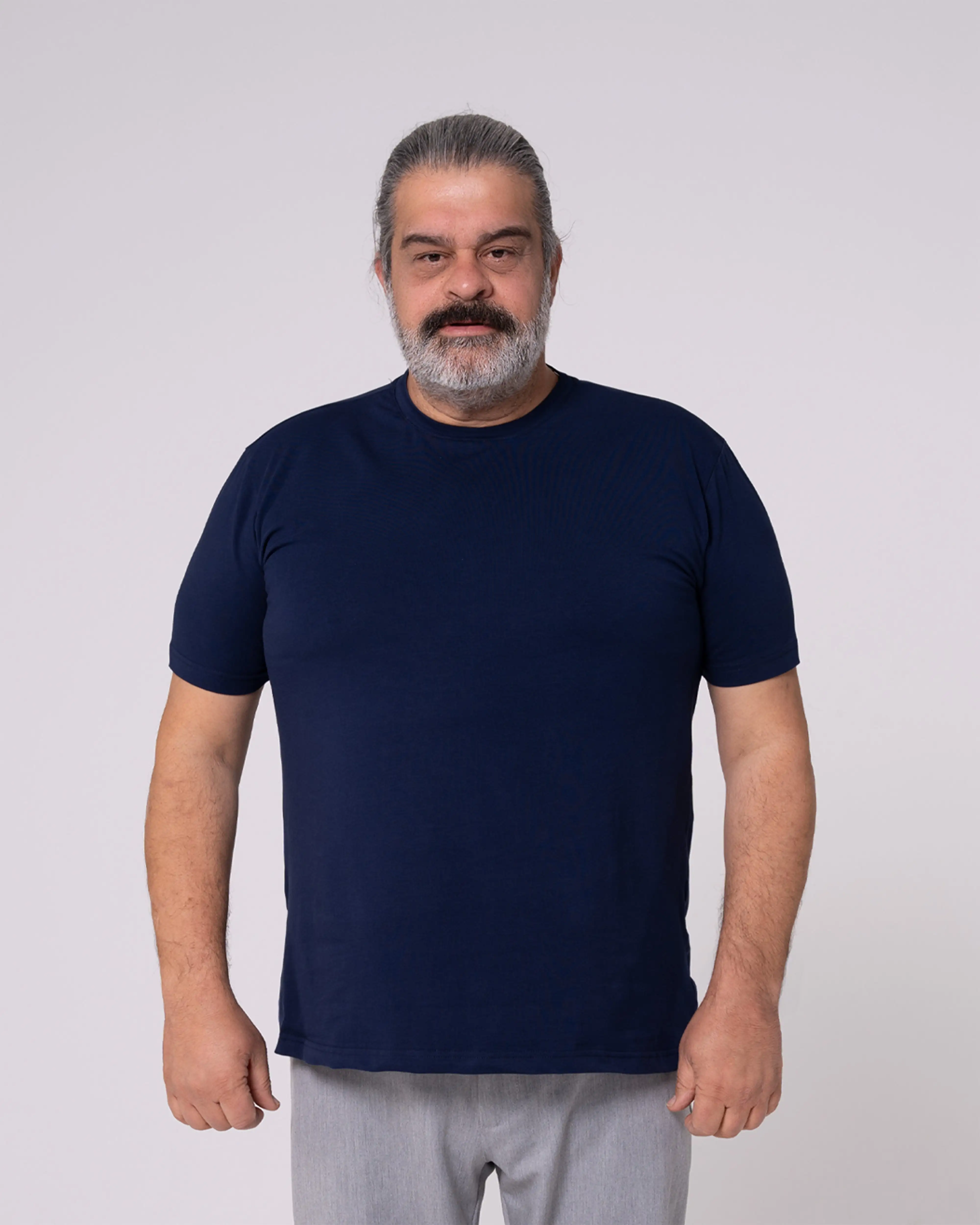 Lacivert Bisiklet Yaka Tişört - Image 8