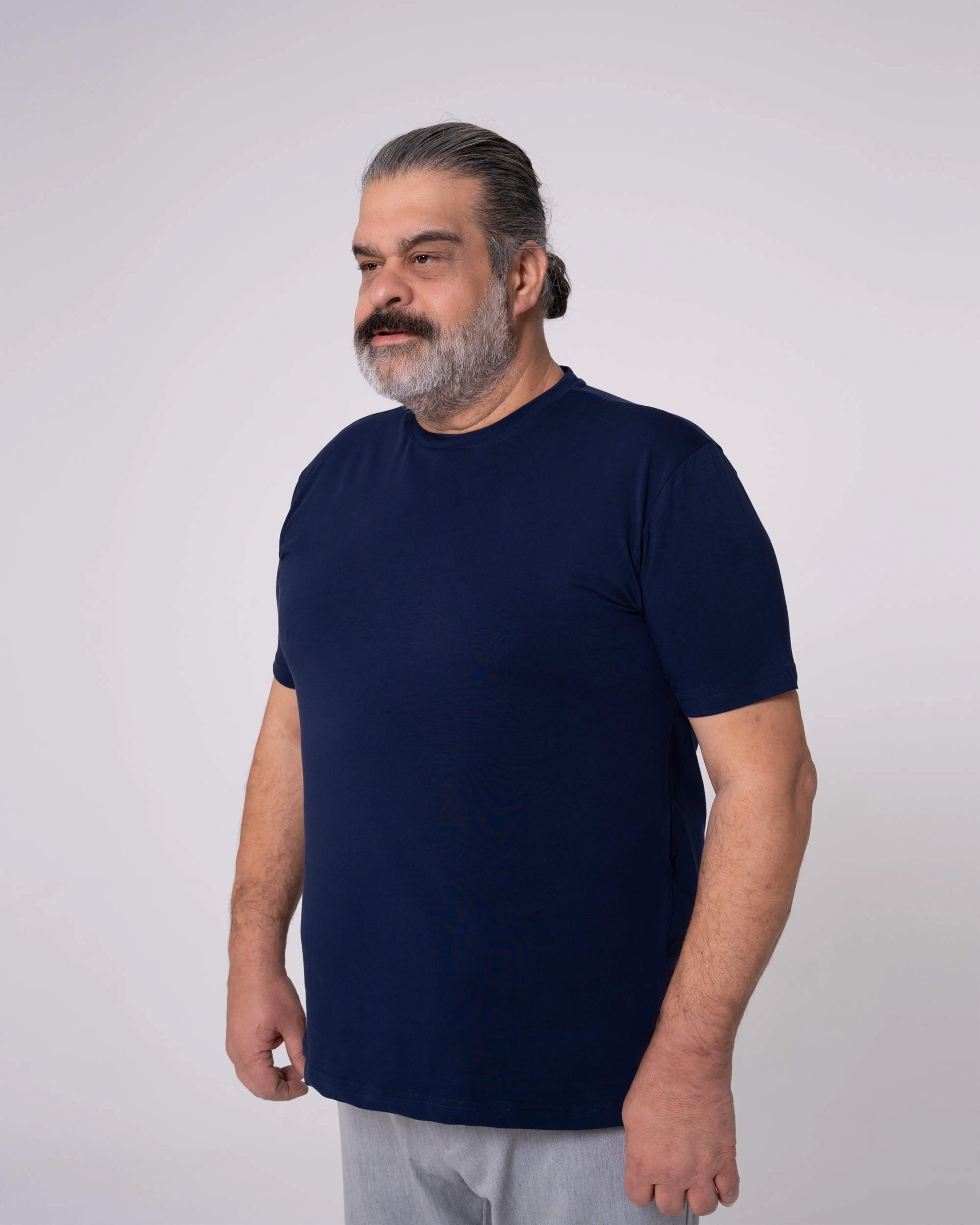 Lacivert Bisiklet Yaka Tişört - Image 9