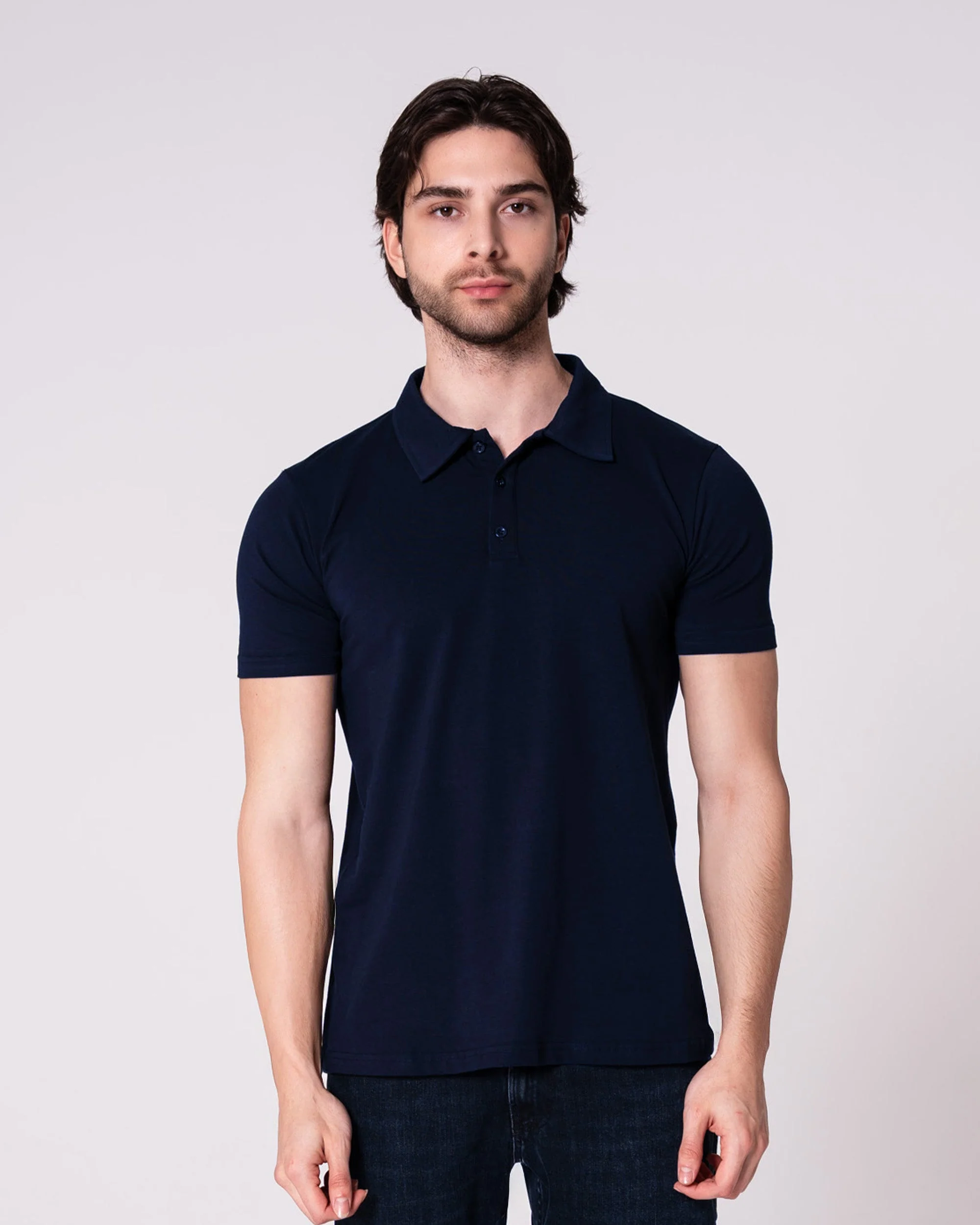 Lacivert Polo Yaka Tişört - Image 2