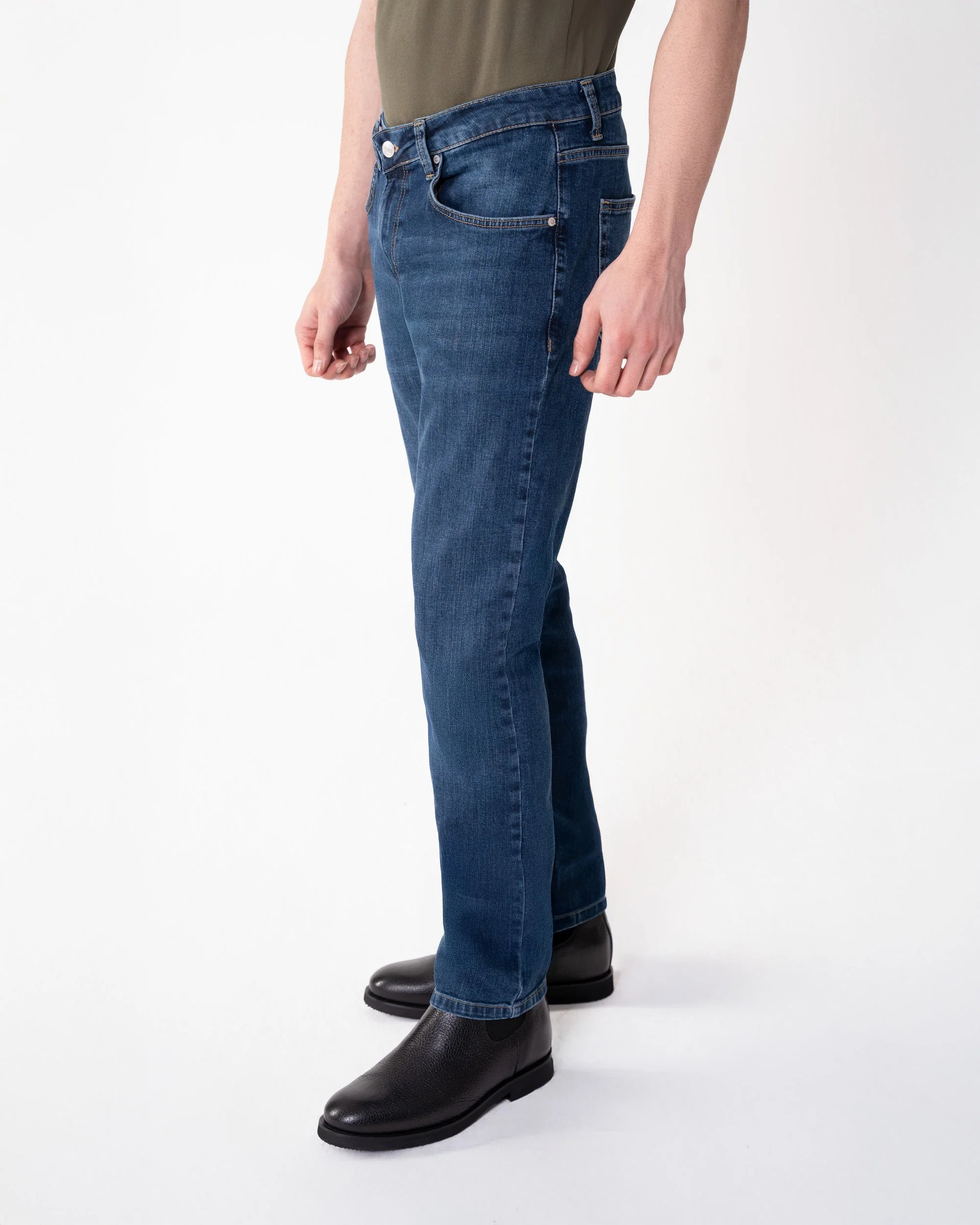 Lacivert Slim Fit Kot Pantolon - Image 4