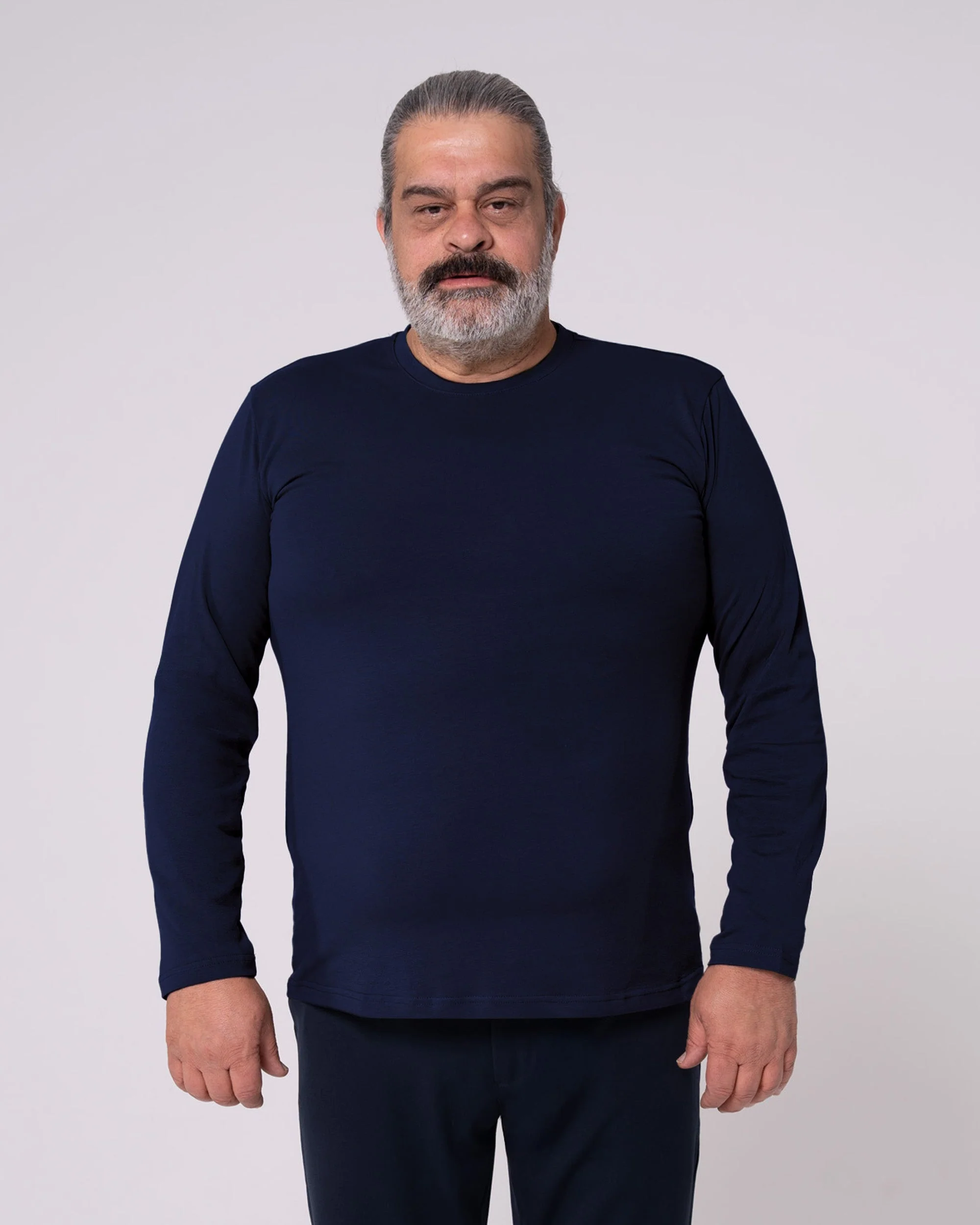 Lacivert Uzun Kollu Tişört - Image 9
