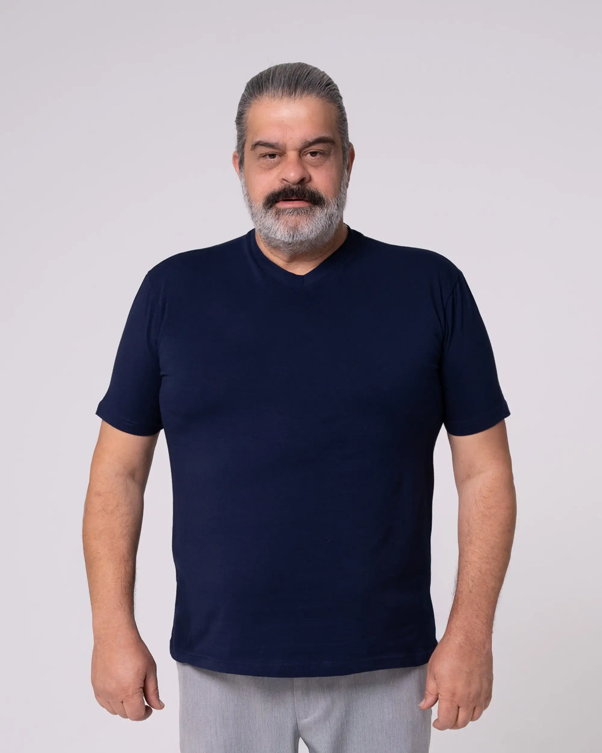 Lacivert V Yaka Tİşört - Image 8