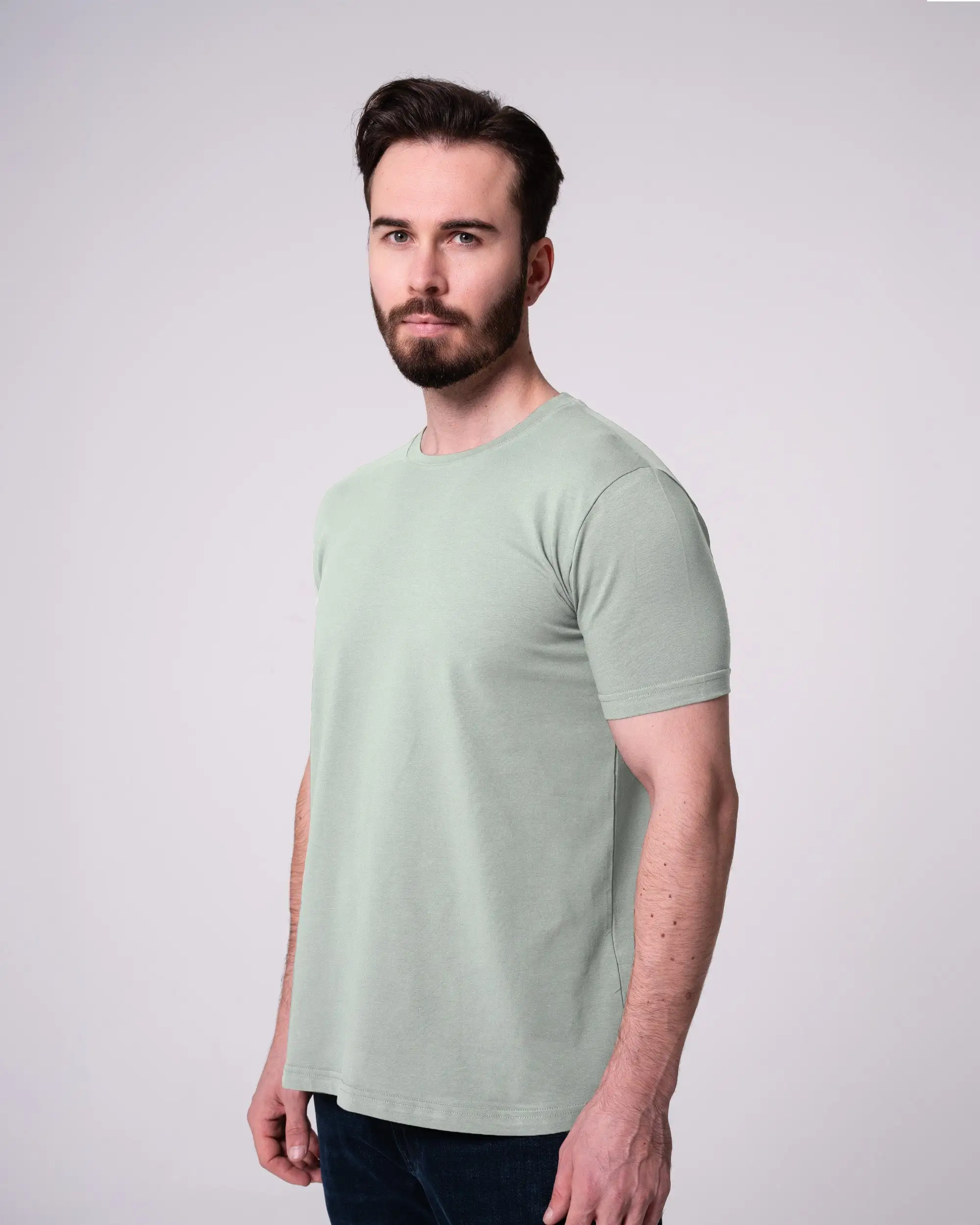 Mint Bisiklet Yaka Tişört - Image 5
