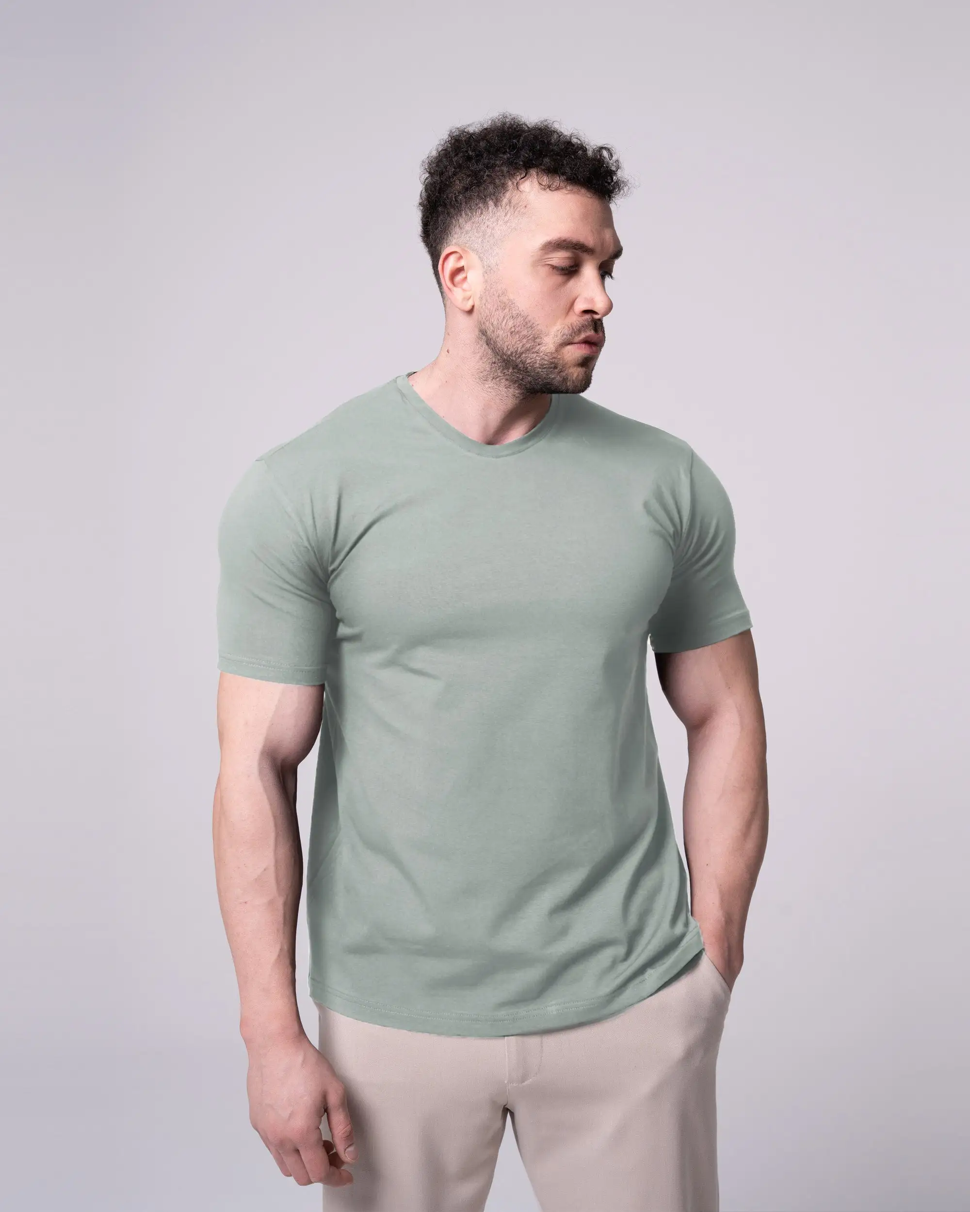 Mint Bisiklet Yaka Tişört - Image 7