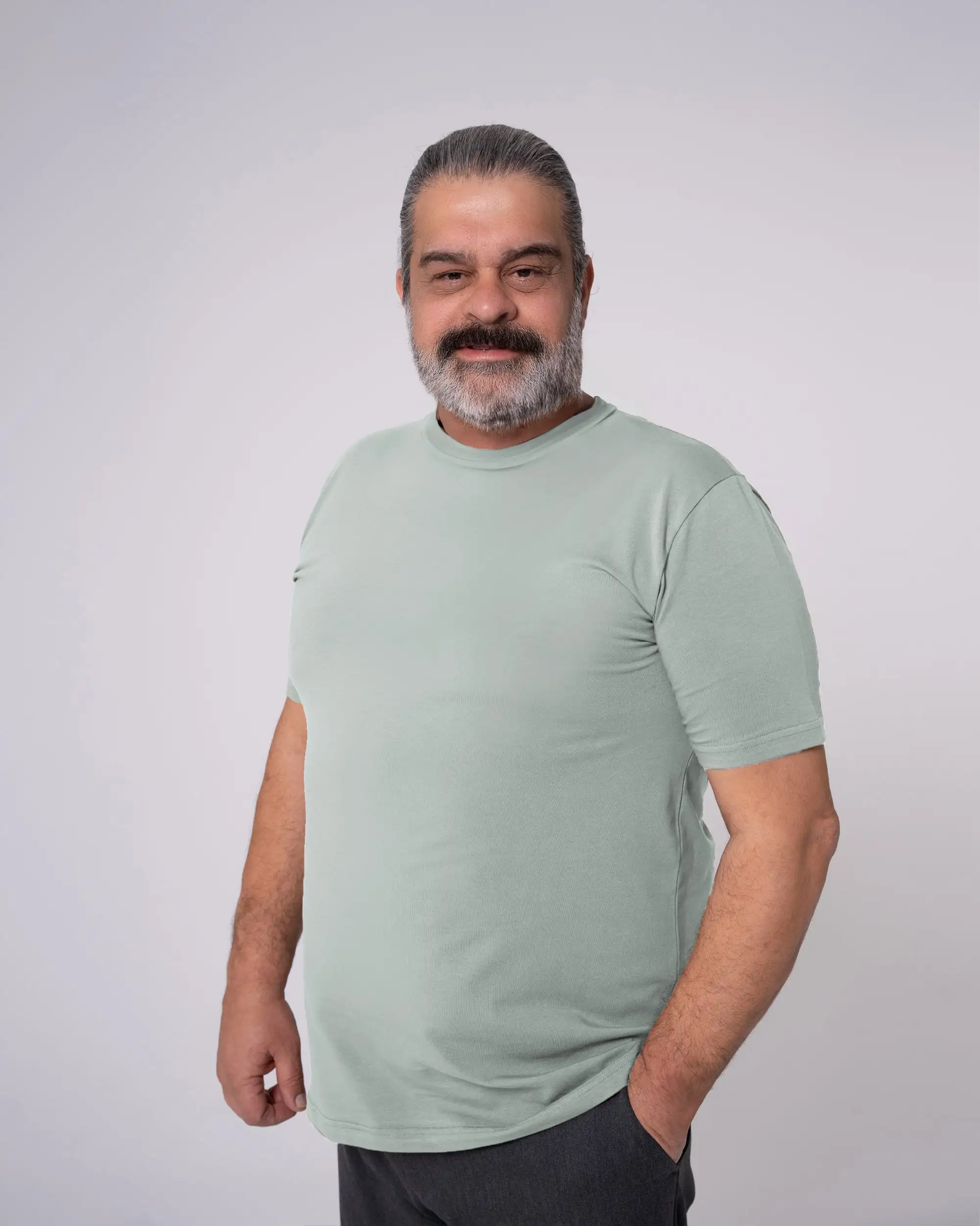 Mint Bisiklet Yaka Tişört - Image 9