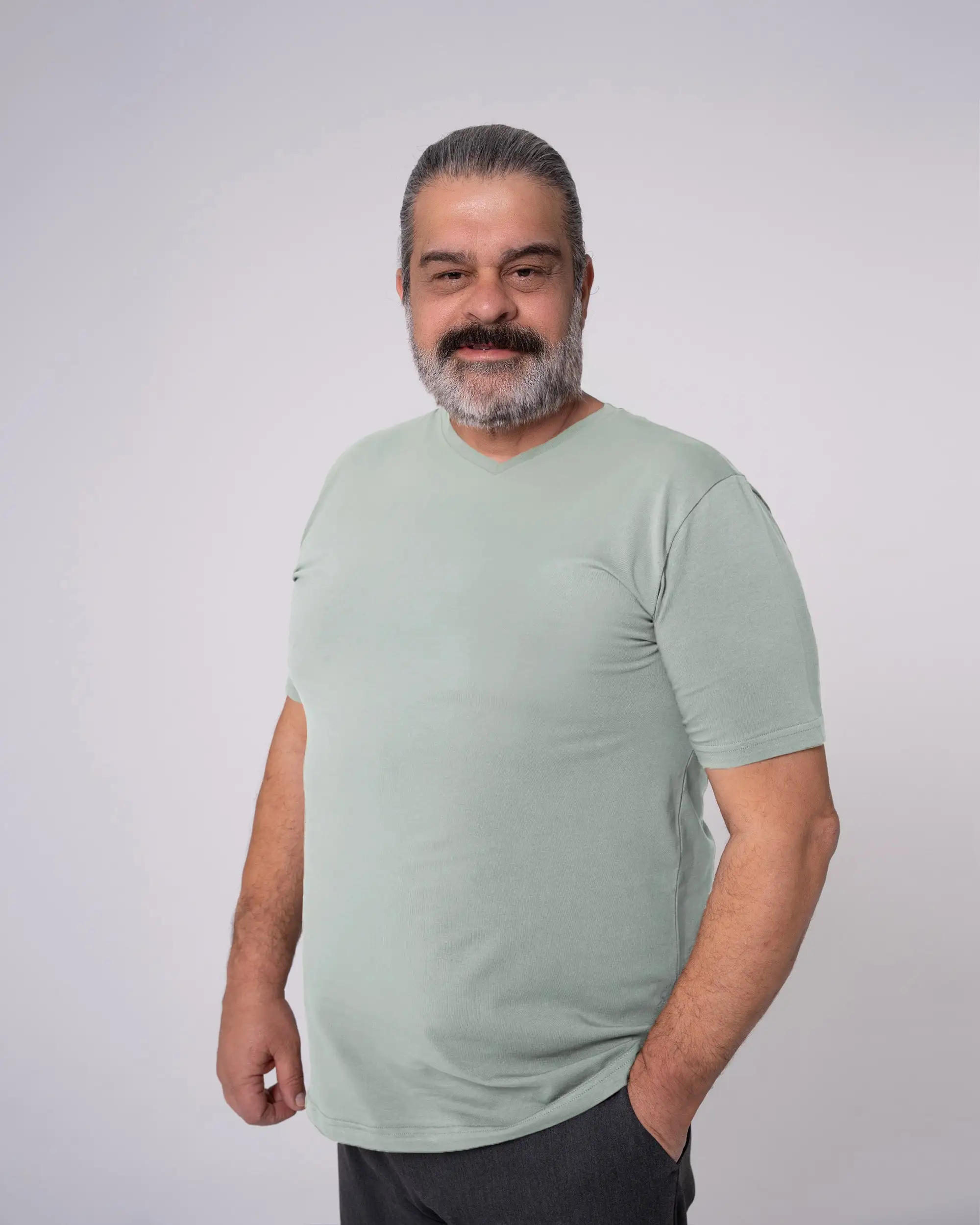 Mint V Yaka Tişört - Image 10