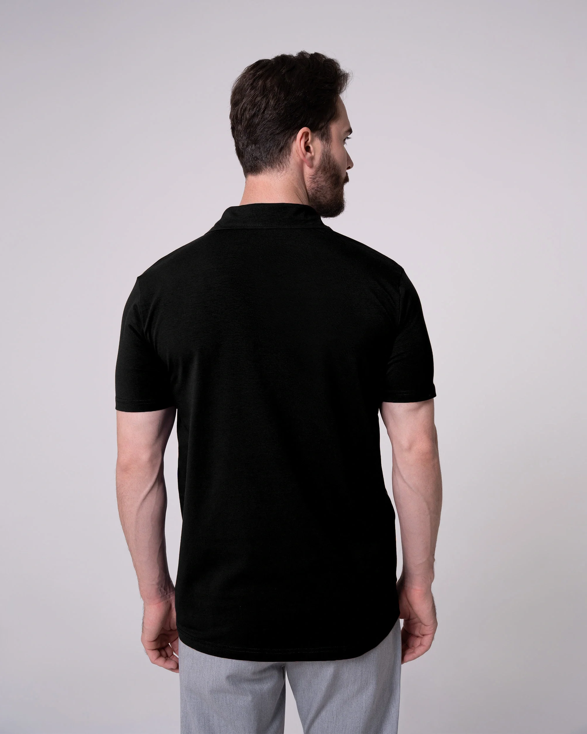 Siyah Polo Yaka Tişört - Image 5