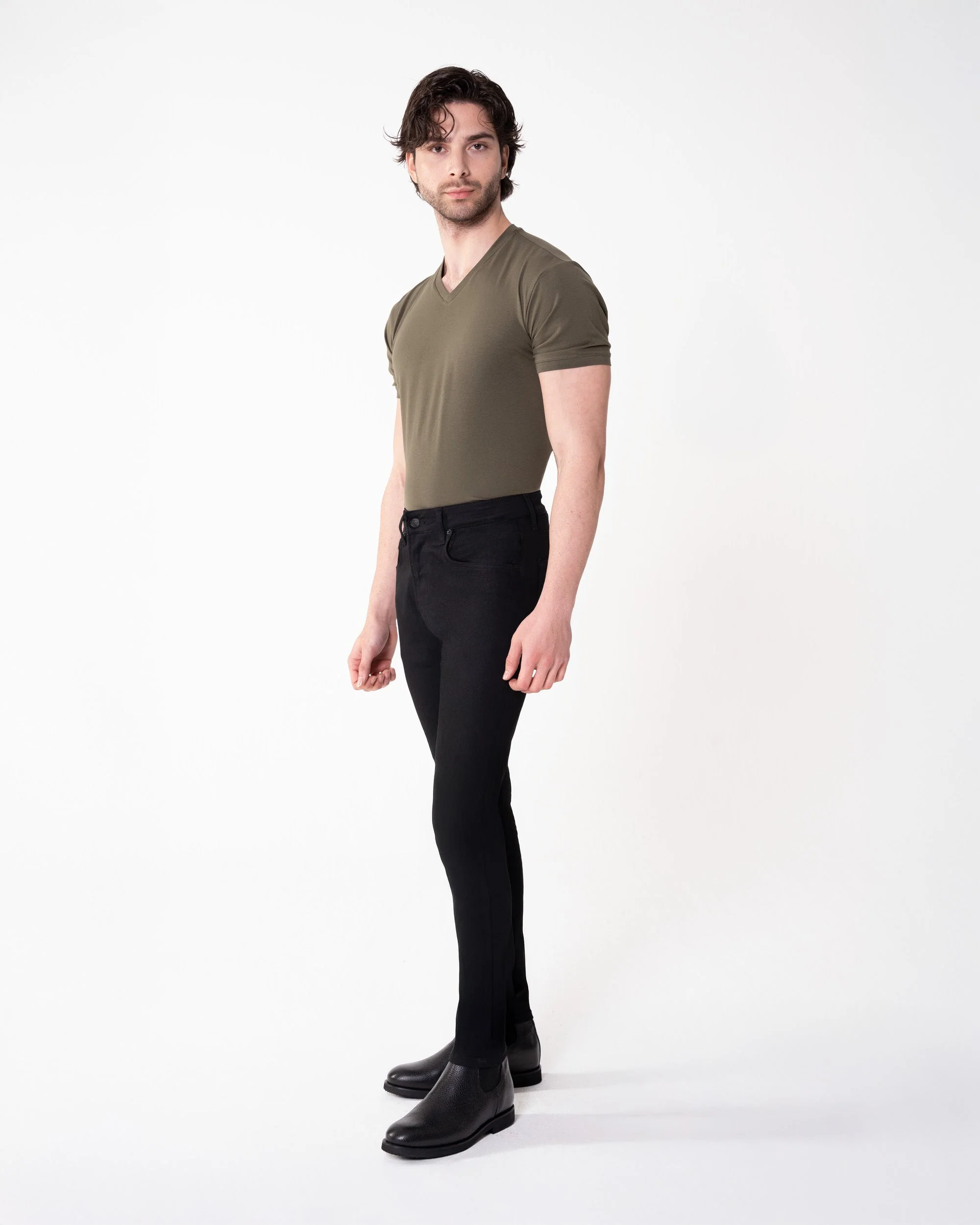 Siyah Slim Fit Kot Pantolon - Image 7
